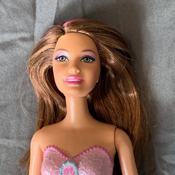 Barbie Color Magic Brunette Mermaid Doll, Pink - Picture 2 of 3